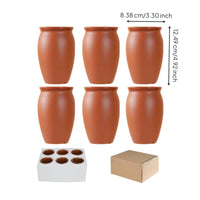 6 Pieces Clay Drinking Cups Thick Cups with Glazed Finish Mexican Clay Cup for Parties