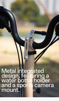 Aluminum Alloy Handlebar Mount for Folding Bikes with Computer, Light, and Bottle Cage