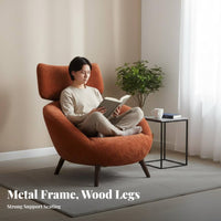 Upholstered Highrear Armchair Minimalist Design Upholstered Tallreared Armchair with Side Panels Armchair Sturdy Frame Easy