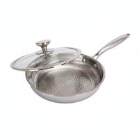 Stainless Steel Frying Pan Metal Utensil Safe Uncoated Frying Pan for Home