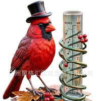 跨境新品Cardinal Bird Decorative Rain Gauge 红衣主教鸟雨量计