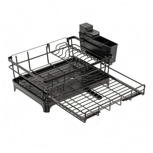 Adjustable Dish Drying Rack Multifunctional Countertop Dish Storage Area Saving