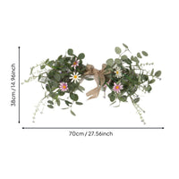 Eucalyptus Blossom Swag Handmade Artificial Flower Lintel Burlap Bow Accent