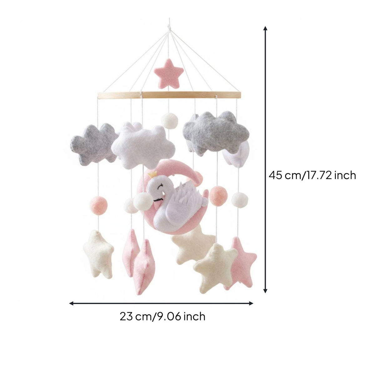 Felt Swan Mobile Handmade Swan Crib Mobile Nursery Decor for Infants, Babies