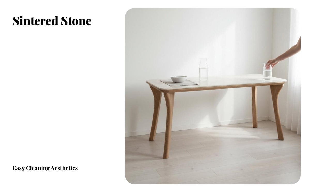 Nordic Design Rectangular Dining Table and Chairs Set abrasionResistant surface Rectangular Table with Matching Chairs Easy to Clean Indoor Furniture Sturdy Frame for Apartment Dwellers, Families, Homeowners, Family Meals, Kitchen, Home
