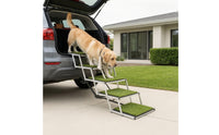 Foldable Pet Car Ramp Non-Slip 5 Steps Dog Stairs Compact Foldable Dog Steps for Dogs, Travel