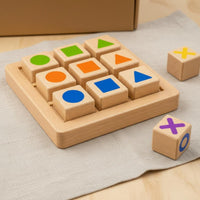 Problem Solving XO Board Game Color Recognition Double-Sided Learning Board Parent-Child Interaction 9-Grid Block Activity Hand-Eye Coordination for Children, Preschoolers, Toddlers, Home, Playroom, Classroom