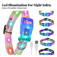 High Visibility LED Pet Collar Multiple Flash Modes Light up Pet Collar Adjustable
