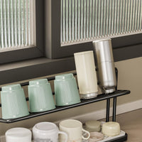 Double Layer Cup Rack Stable Frame 2 Tier Cup Organizer Rust Resistant