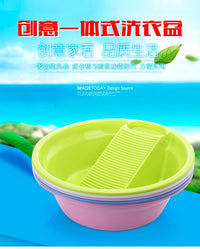 大号塑料搓衣盆 带搓板加厚洗衣盆洗宝宝内衣裤塑料洗脸盆