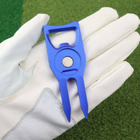 Golf Turf Divot Repair Tool Aluminum Alloy Turf Repair Fork Multifunctional Golf Gear for Golfers