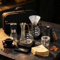 Pour over Coffee Set with Case Portable Trip Coffee Maker Kit All in One for Campers, Office