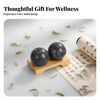 Improves Dexterity Jade Fitness Handball Polished Surface Chinese Health Ball Decorative for Seniors, Elderly, Office