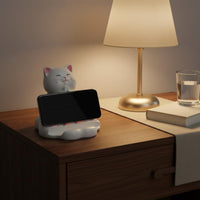 Cat Phone Holder Two-Way Function Praying Cat Figurine Great Gift Idea