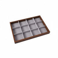 Jewelry Display Tray Rectangular Wooden Tray with Lining for Retailers, Vanity