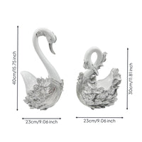 2 Pieces Swan Figurine European Style Swan Ornament Sentimental Design House Decoration