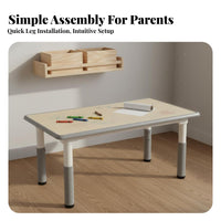 Height Adjustable Kids Table Easy to Clean Adjustable Height Kids Table children's Study Desk for Young Children, Teachers, Playroom, Home