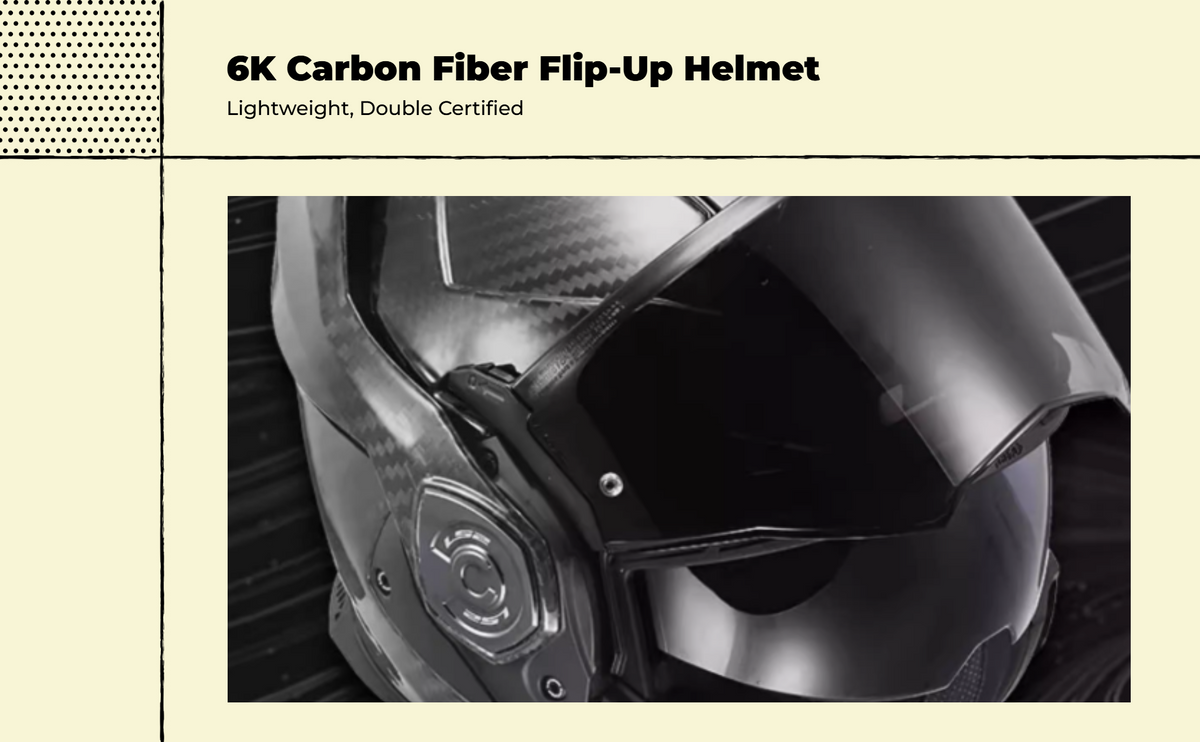 Certified carbon fiber helmet