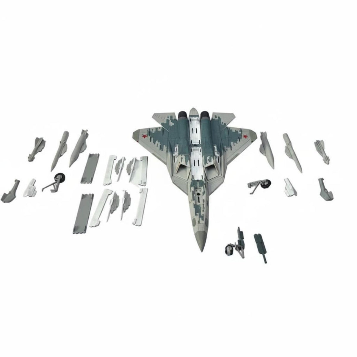 1/72 Scale SU-57 Fighter Jet Model Interchangeable Landing Gear for Office