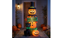 Inflatable Black Cat and Pumpkin Outdoor Inflatable Pumpkin with Cat Festive Yard Decoration Cute for Lawn, Porch