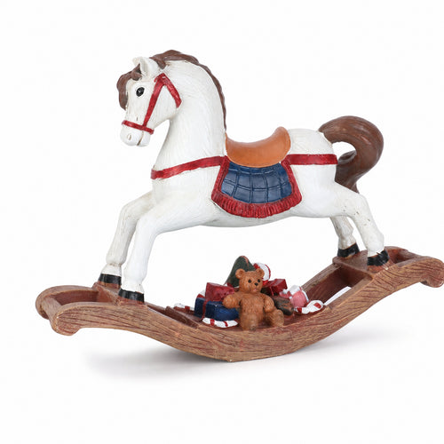 Horse Figurine with Rocking Base Tabletop Rocking Horse Figurine Cute Decoration for Mantel