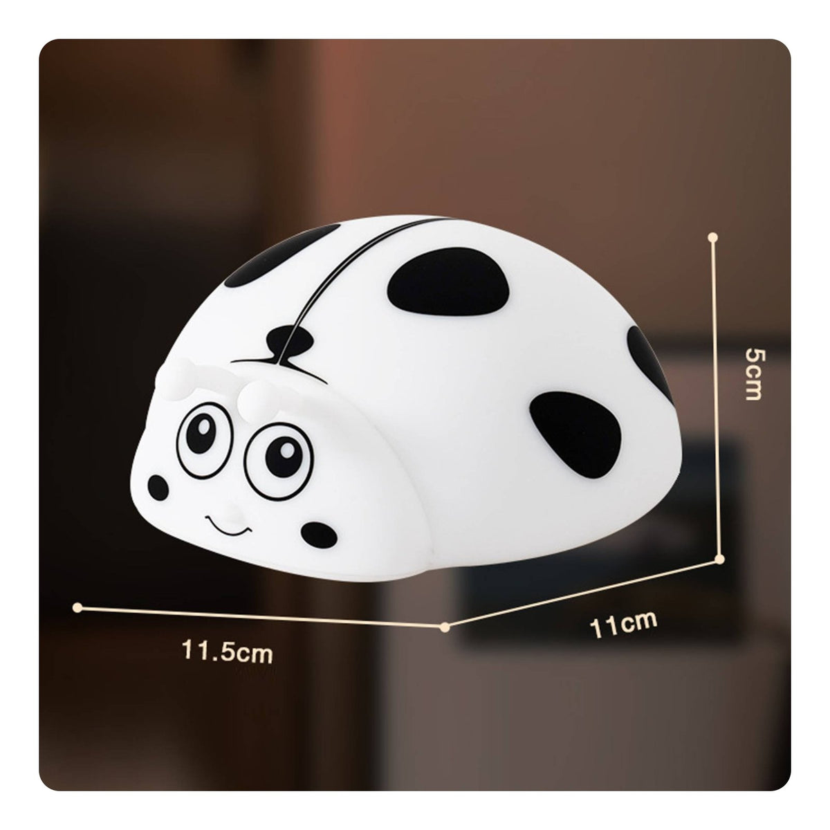 Ladybug Night Light Cute Design Ladybug Lamp Rechargeable Battery for Desktop