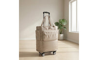 Rolling Tote Bag Telescopic Expandable Wheeled Bag Stable Rolling Tote for Air Travel