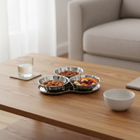 Pedestal Fruit Tray Silver Stainless Steel Fruit Tray Decorative