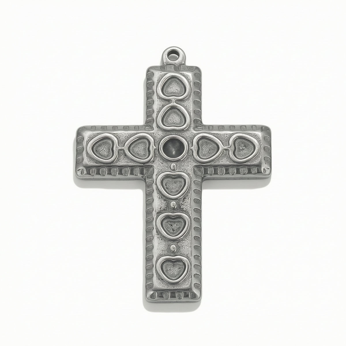 Metal Cross Pendant with Loop Smooth Cross Dangle Charm Decorative Pendant with Loop Alloy