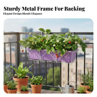 Over-the-Rail Hanging Basket Rectangular Frame Railing Planter Anti-Rust Coating