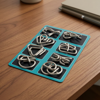 Metal Interlocking Brain Teaser Puzzle Set