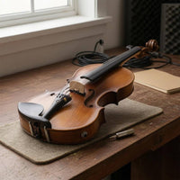 Beginner Kit Adult-Size 4/4 Electric Violin Antique Matte Finish String Instrument Natural Brown