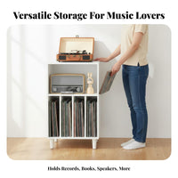 Vinyl Record Storage Cabinet Multifunctional Album Organizer Console Bookshelf Display Stand Particle Board Suitable for Music Lovers Living Room Bedroom Study