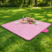 Picnic Blanket and Waterproof Camping Mat for Adults Summer Essentials, Oxford Cloth Beach Blanket with Carrying Handle, Sandproof Beach Mat