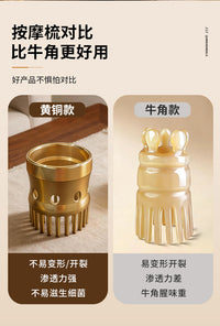 Pure Brass Massage Comb for Scalp Meridian, Wide-Tooth Comb for Scraping, Wellness Center Same Style