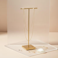 Countertop Jewelry Tree Minimalist Crafted Metal Earring Holder Stable Base Necklace Display Rack for Dressing Table