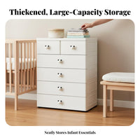 5-Tier Plastic storage cabinet Large Capacity Chest of Drawers Multi-Purpose for Parents