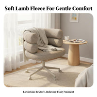 Soft Swivel Armchair Soft Comfort Adjustable Teddy Material Seat with Backrest