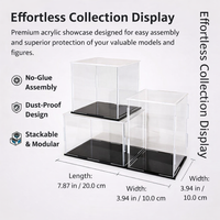 Clear Acrylic Display Case for Figures, Stackable Box for Desk, Dustproof Showcase for Collectibles and Models