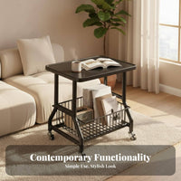2-Tier Rolling End Table Minimalist Design 2-Tier Rolling representative of Small rooms