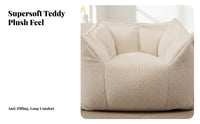 Soft Two-Seater Pouf Removable Cover Lazy Sofa Soft Texture No Assembly Required for Teens, Balcony, Book Nook Nook, Apartment