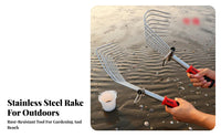 Clam Digging Rake Sturdy Stainless Steel Rake Handheld Clam Digger Lightweight Hand Tool Versatile for Beachcombers