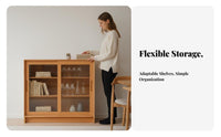 Nordic Aesthetic Modular Cabinet with Glass Doors Dustproof Design Glass-Fronted Storage Hutch Multi-Functional Bookcase Modern Aesthetic for Book Lovers, Apartment Dwellers, Office Workers, Living Room, Study, Kitchen, Bedroom