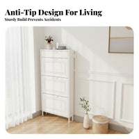 Footwear Organizer Space-saving Narrow Entryway Shoe Storage Metal Construction Tipping Drawers Ventilated Doors Suitable for Apartment Dwellers Homeowners Hallway Small Areas