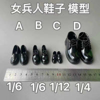 1/6 1/12 1/4 比例 女款 鞋子 皮鞋  学生鞋 兵人 娃娃 组件 模型