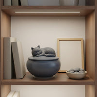 Feline Remains Box Artisanal Feline Urn Hidden Storage for Desktop