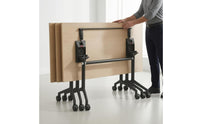Folding Conference Table Metal Frame Mobile Folding Table Space Saving for Training Room