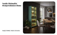 Beverage Bar Cabinet Large Capacity Spirits Storage Cabinet Modern Beverage Display Rack Sturdy Bamboo Construction Transparent Acrylic Doors Suitable for Entertainers Homeowners Living Room Kitchen