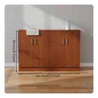 Floor Standing Cabinet with Doors Versatile Design Kitchen Cupboard Adjustable Shelves Living Room Console Cabinet for Homeowners, Families, Entryway