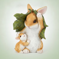 Rabbit Statue with Baby Cottagecore Rabbit Statue Whimsical for Yard, Flower Bed